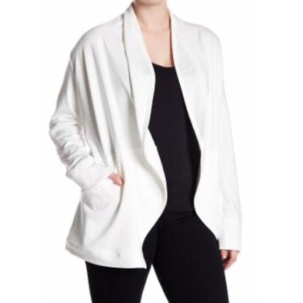 MELLODAY Open Front Knit Cardigan White 2X NWT